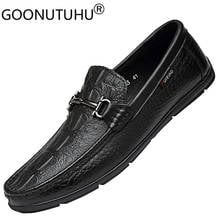 2020 New Fashion Men's Shoes Casual Genuine Leather Loafers Male Brown And Black Slip on Shoe Man Driving Shoes for Men Hot Sale 2024 - buy cheap