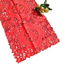 Modern Red Satin Embroidery Table Runner Cloth Cover Bed Lace Tablecloth Placemat Mantel Dining Christmas Wedding Decor 2024 - buy cheap