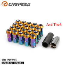 20PCS Anti Theft Racing Car Modification R40 Tire Nut Wheel Nut Chrome Titanium Coating  Lug Nuts Lock Set M12x1.25 M12x1.5 2024 - buy cheap
