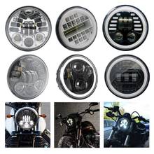 Projetor de led drl para motocicleta dot aprovado 5.75 refletores 45w lâmpada preta para motocicleta motocicleta sportster dyna 2024 - compre barato