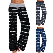 Pantalones de pijama informales para mujer, pantalón holgado de gran tamaño, con cintura elástica y cordón, para la playa, primavera y verano 2024 - compra barato