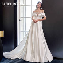 ETHEL ROLYN Princess Wedding Dress 2022 Elegant Beading Off the Shoulder Satin Bride Dresses A-Line Bridal Gown Robe De Mariee 2024 - buy cheap