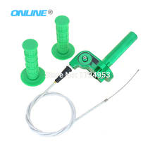 Green 7/8" CNC QUARTER QUICK TWIST THROTTLE GRIP Cable W Rubber Grip For 90/110/ 125cc ATV Pit Dirt Bike 22mm Handlebar 2024 - buy cheap