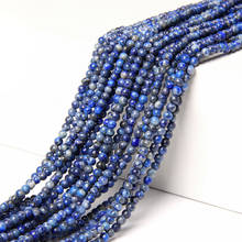 15.5" Natural Lapis Lazuli 3 mm Blue Stone Beads Polished Strand Beads For DIY Making Jewelry Accessory Women Necklace Bracelets 2024 - buy cheap