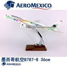 AEROMEXICO-Avión de aleación de metal, modelo de avión de 36CM, 1:150 B787-800, base 787, modelo de exhibición coleccionable 2024 - compra barato