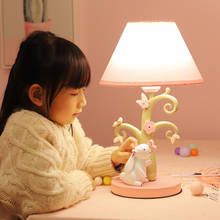 Luminária de mesa tipo europeu moderna, romântica e feita, rosa, para quarto criativo, rosa, flor de rosa, menina, quarto de crianças 2024 - compre barato