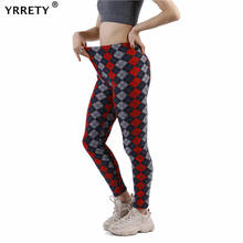 YRRETY-mallas Push Up para mujer, Leggings sexys de cintura alta, licra, entrenamiento, estampado a cuadros, informales, Fitness, hasta el tobillo, nueva parte inferior elástica 2024 - compra barato