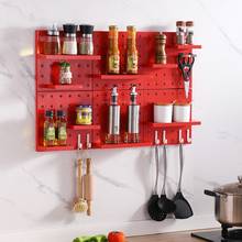 1 Set Decor Hole Board Wall Shelf with Hook Kitchen Storage Rack Spice Bottle Rack Bedroom Bathroom Organizer DIY 2024 - buy cheap