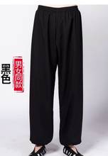 Unisex Autumn&Winter top quality linen wushu kung fu training pants Wudang tai chi taiji trousers martial arts bloomers red/blue 2024 - buy cheap