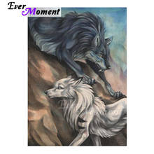 Ever Moment Diamond Painting Full Square Mosaic Cross Stitch Black Gray Wolves Picture Of Rhinestone Diamond Embroidery ASF1834 2024 - buy cheap