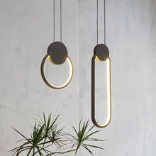 Modern LED pendant lights minimalist restaurant /coffee bar/living room/bedside pendant lamp background wall long line hang lamp 2024 - купить недорого