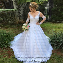 Robe De Mariage 2021 Plus Size Lace Ball Gown Wedding Dress Long Sleeve Princess Bridal Dress Wedding Gowns Vestido de Noiva 2024 - buy cheap