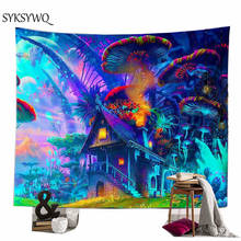 psychedelic forest tapestry wall hanging wall blanket tapiz pared large mushroom carpet wall cloth boheme decor 2024 - buy cheap