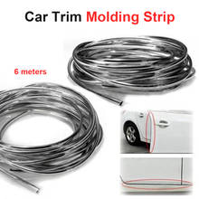 6M U-type Trim Strip Chrome Moulding Car Door Edge Scratch Guard Protector Cover Strip Roll Chrome Moulding DIY Decoration Strip 2024 - buy cheap