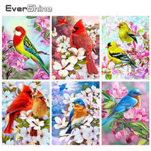 Evershine 5d diy pintura diamante flores e pássaros diamante bordado ponto cruz animais strass mosaico decoração para casa 2024 - compre barato