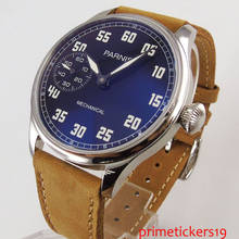 Parnis-Reloj de 44mm para hombre, esfera negra y plateada, con marcas luminosas, bobinado a mano, 6497 2024 - compra barato
