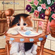 Evershine Diamond Painting Full Square Animal Cat Diamond Embroidery Cross Stitch Kits Cartoon 5D Diamond Mosaic Rhinestones Art 2024 - buy cheap