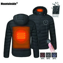 Mountainskin novos homens jaquetas de aquecimento usb inverno quente inteligente termostato jaqueta com capuz aquecido grosso roupas masculino mt062 2024 - compre barato