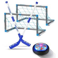 Juego de palos de Hockey sobre hielo recargables para niños, Mini Bola de suspensión, 2 objetivos, juego de interior, juguetes de entrenamiento deportivo 2024 - compra barato