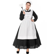 Umorden Halloween Adult Women Victorian Traditional Maid Uniform Costume Cosplay Plus Size Purim Carnival Party Fancy Dress 2024 - buy cheap