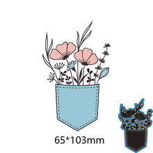 New Metal Cutting Dies Pocket With Flower For Card DIY Scrapbooking stencil Paper Craft Album template Dies 65*103mm 2024 - buy cheap