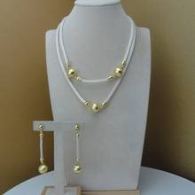 Yuminglai-Conjunto de collar y pendientes diseño italiano, disfraz de Dubái, 24K, FHK9252 2024 - compra barato