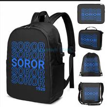 SOROR-mochila con estampado gráfico divertido para hombre y mujer, morral escolar con carga USB 1920, bolso de viaje para ordenador portátil 2024 - compra barato