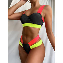 Conjunto de biquíni 2 peças, push-up, feminino, traje de banho, roupa para nadar, feminino 2024 - compre barato