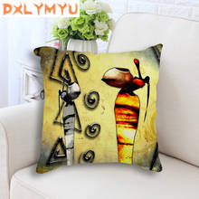 African Style Seat Cushion Throw Pillow Cotton Linen Cushion Oil Painting Print Decorative Cushion for Sofa Decoration 2024 - buy cheap