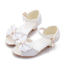 Quality Children White Shoes Girls High Heel Sandals Kids Wedding Shoes Children Size 27-38  sandals for girls butterfly shoes 2024 - buy cheap