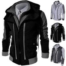 Casual Men Jackets Coats Winter Thin Warm Zipper Hooded Jackets Fake Two Pieces Sports Sweatshirt Men's Clothing dispel cold 2024 - buy cheap