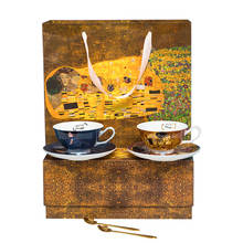 Klimt classic Van Gogh design fine bone china cheap tea cup sets with gift box & ceramic coffee cup and saucer , coffee service 2024 - buy cheap