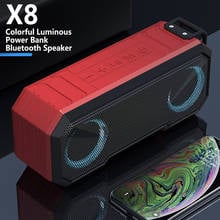 X8 caixa de som portátil, bluetooth, alta potência, sem fio, grave profundo, coluna tws 3dstereo, subwoofer, centro musical, boombox, soundbar, tf, aux, fm 2024 - compre barato