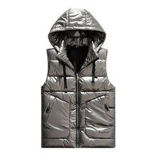 Куртка мужская утепленная, Повседневная водонепроницаемая, с капюшоном, большими карманами, без рукавов, со съемной размера плюс, 5XL, зима 2020 2024 - купить недорого