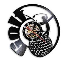 Relógio de parede para clube de golfe, decoração personalidade, relógio em vinil, mostrador com visão 3d, presente para amantes de golfe 2024 - compre barato