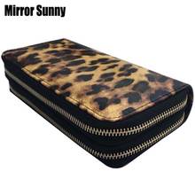 Fashion Leopard Women's Double Zipper Wallet Female Long Leather Purse Ladies Multi Card Holder Bag Large Capacity Clutch Bags 2024 - buy cheap