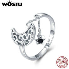 WOSTU Authentic 100% 925 Sterling Silver Moon Stars Rings For Women Original Luxury Ring Fashion Classic Jewelry Gift CQR479 2024 - buy cheap