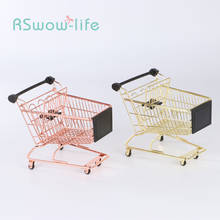 Mini carrito de compras grande para supermercado, cesta de Metal para almacenamiento de juguetes, artesanías, cesta de alambre, organizador de maquillaje, cesta de frutas 2024 - compra barato