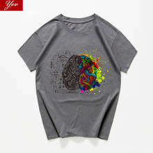 left Brain right brain Sarcastic Graphic novelty T-Shirt men Science Biology streetwear Math Physics Funny Tshirt men clothes 2024 - buy cheap