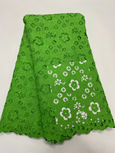 Молочный шелк Африканский шнур гипюр кружевная ткань 2020 травяной цвет высокое качество водорастворимое кружево с камнем для свадьбы в Нигерии 2024 - купить недорого
