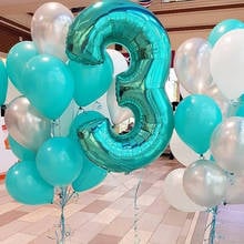 50pcs/lot 16inch animal Number Balloon punk blue Aluminum gold silver Foil Helium Balloons Birthday Wedding Party Decoration 2024 - buy cheap