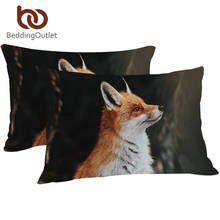 BeddingOutlet Fox cama funda de almohada 3D impreso funda almohada de Animal ropa de cama hoja flor almohada 50x90cm un par 2024 - compra barato