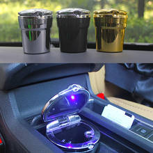 Cenicero Universal con luces Led para coche, Cenicero con cubierta, personalidad creativa, cubierto en el interior del coche, suministros multifunción 2024 - compra barato