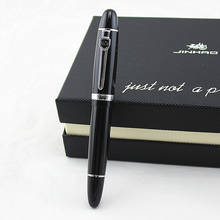 Pluma avanzada Jinhao 159, bolígrafo negro brillante, plateado, ancho, bolígrafo de escritura de lujo, regalo 2024 - compra barato