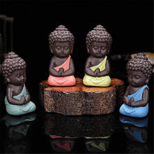 Миниатюрный симпатичный чай из фиолетового песка, маленький домашний монах, керамический маленький тафагатный чай, искусственное украшение, креативное домашнее украшение 2024 - купить недорого