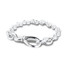 Mother's Day Chunky Infinity Knot Chain Bracelet 925 Silver Bracelets For DIY Woman Fashion Bracelets For Jewelry Making 2024 - buy cheap
