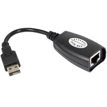 USB 2,0 для RJ45 адаптер RJ45 LAN кабель-удлинитель USB удлинитель по Cat5/Cat5e/Cat6 кабель 2024 - купить недорого