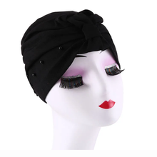 Turbante musulmán para mujer, Bandanas de moda, sombrero giratorio, Hijab, gorro de gasa para quimio, turbante de perlas musulmanas 2024 - compra barato