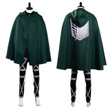 Disfraz de ataque a los Titanes, traje de Shingeki no Kyojin, para Halloween, Carnaval, uniforme de legión de exploración 2024 - compra barato