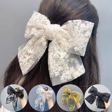 Hairpins Korean Fashion Barrette Hair Accessories Multi-layer Bow Lace Spring Clip Embroidery Top Clip Ponytail Elegant Hairclip 2024 - buy cheap